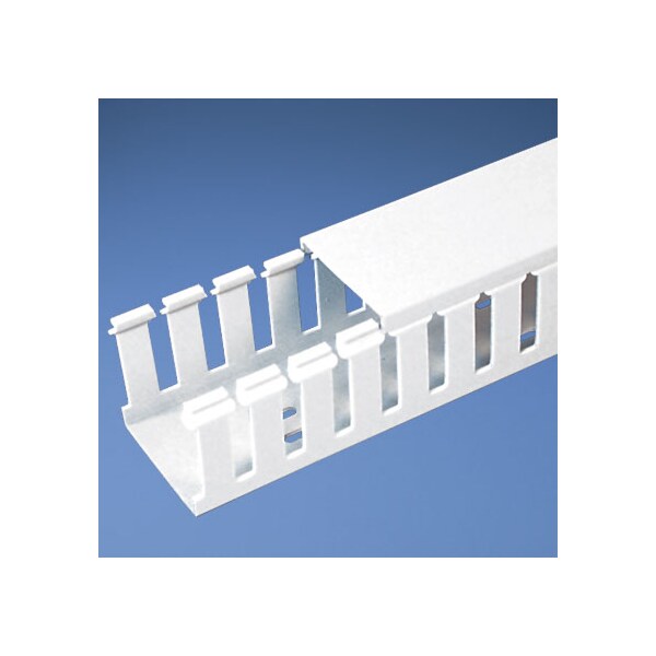 Base Wiring Duct, Type G, Wide Slot, White, 1.5" x 2" x 1' (6-Pack), Adhesive